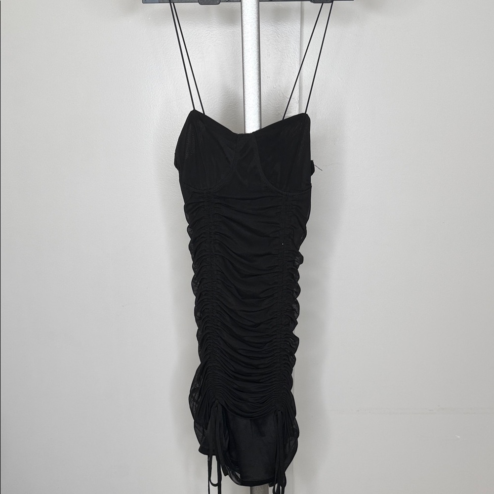 Almost Famous Elegant Black Gathered Mini Dress